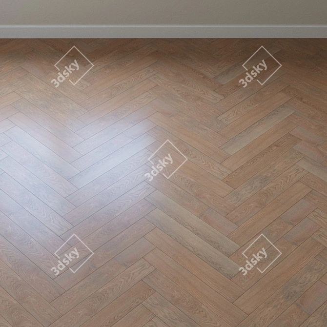 Misty Gray Oak Parquet: Elegant Story 3D model image 3