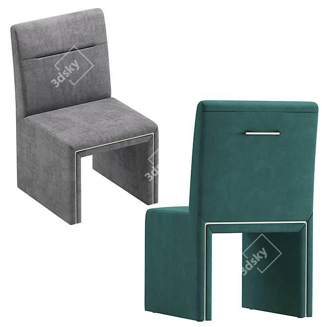 Elegant Marlow Velvet Dining Chair 3D model image 2