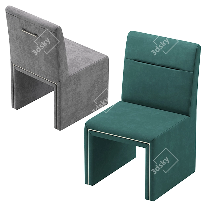 Elegant Marlow Velvet Dining Chair 3D model image 4