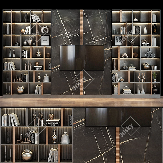 Modern TV Shelf Set 305 3D model image 4