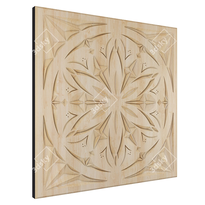 Elegant 3D Carved Panel 3D model image 2