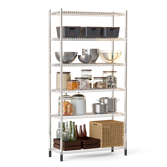 IKEA Omar Storage Rack 92x36x181 cm 3D model image 2