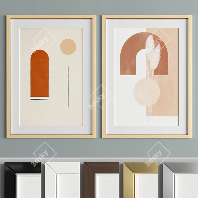 Title: Sleek Art Frames with Versatile Material Options 3D model image 3