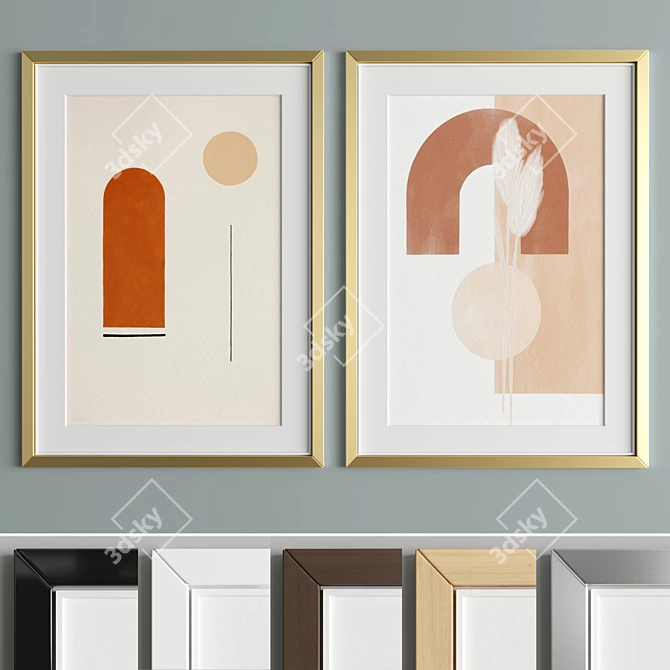 Title: Sleek Art Frames with Versatile Material Options 3D model image 4