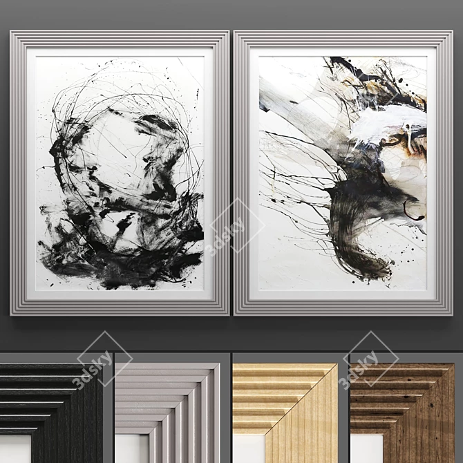 Modern Art Frame Set - 2 Frame Textures 3D model image 1