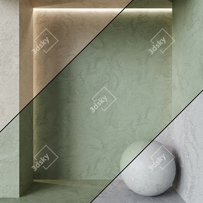 Title: Seamless Decorative Plaster Set 3D model image 1