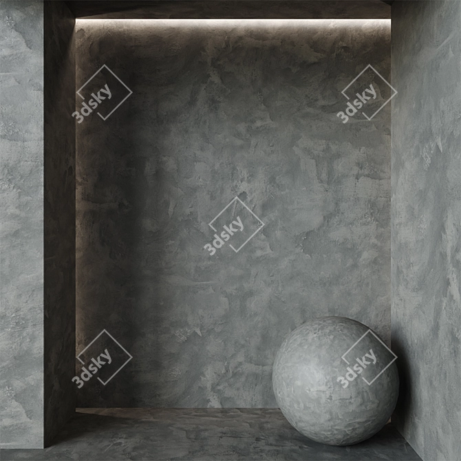 Elegant Plaster Texture Set 3D model image 1