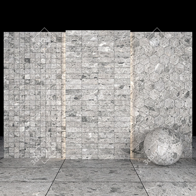 Sarita Gray Stone Texture Set 3D model image 3