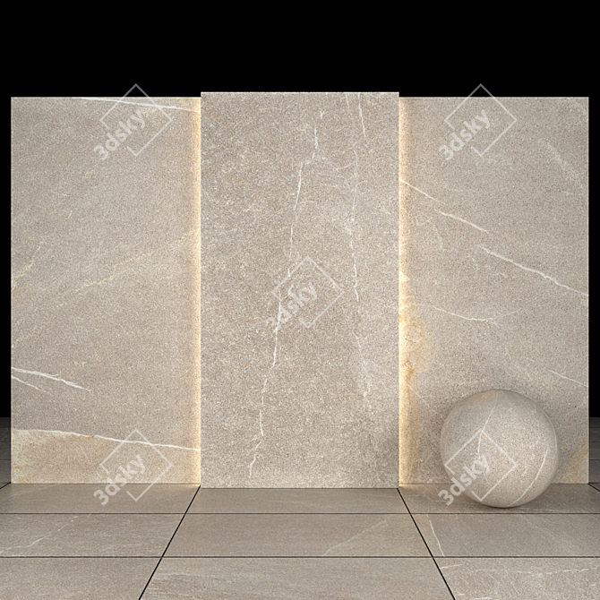 Elegant Limestone Gray Slabs 3D model image 1