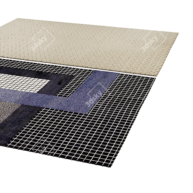 Stylish Polys Vet Rug 3D model image 2