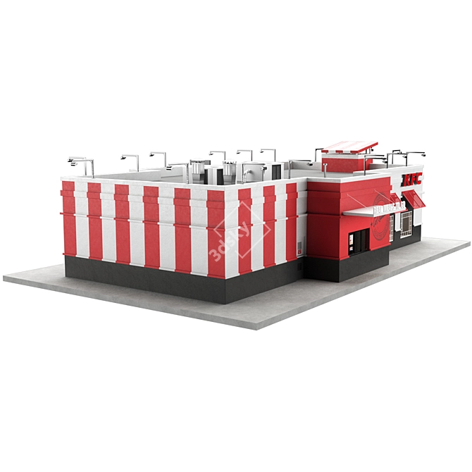 KFC Fast Food Restaurant 3D model image 3