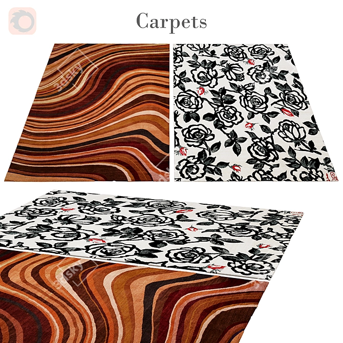 Elegant 3x5 Rug for Vets 3D model image 1