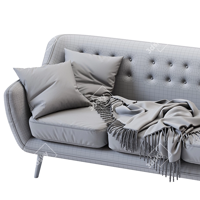 Luxury Velvet Rain Sofa 3D model image 5