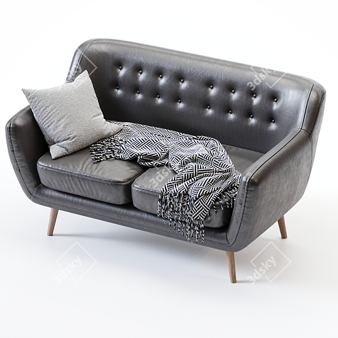 Rainy Velvet Sofa: Luxurious Comfort 3D model image 2