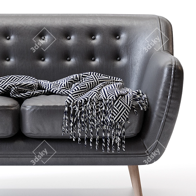 Rainy Velvet Sofa: Luxurious Comfort 3D model image 4