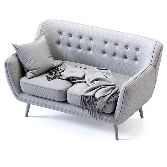 Rainy Velvet Sofa: Luxurious Comfort 3D model image 5
