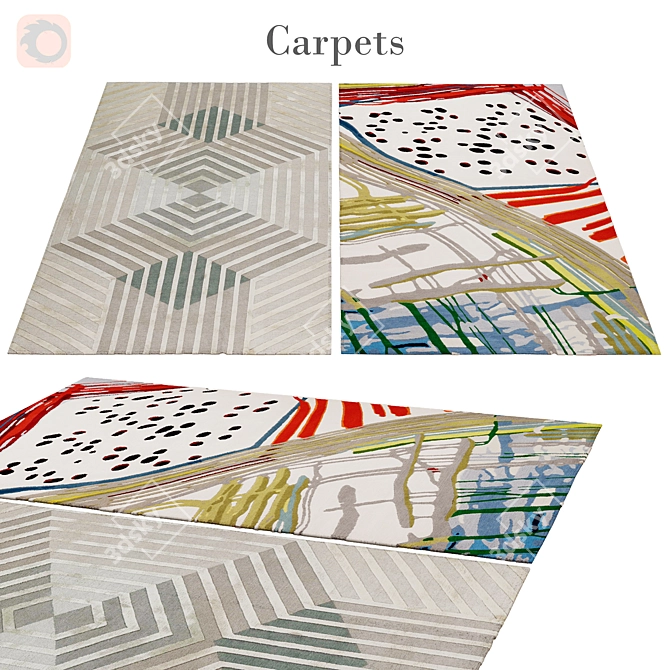 Elegant Patchwork Rug: 188 3D model image 1