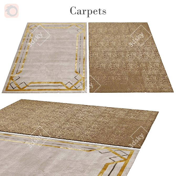 Premium Rug: 3,888 Polys & 4,004 Vets 3D model image 1