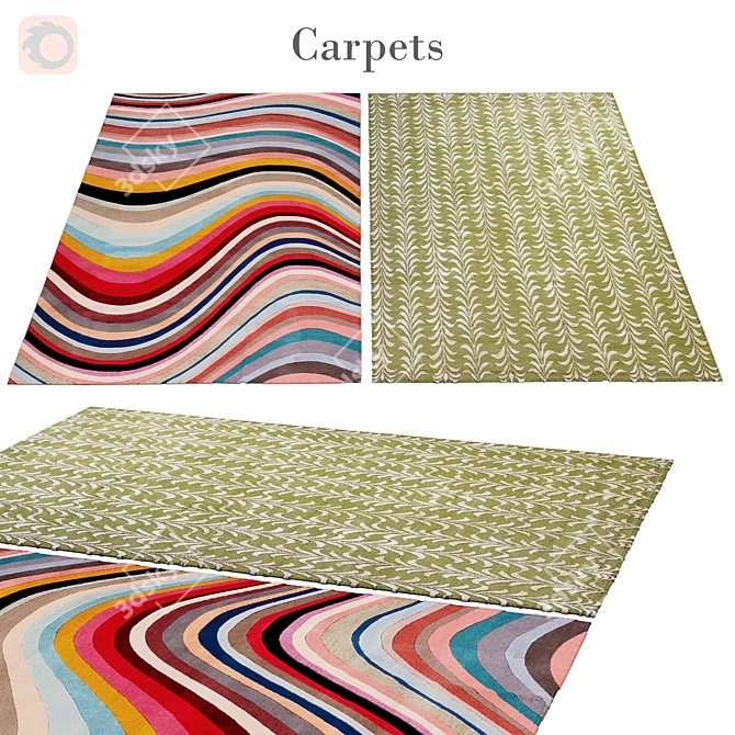 Decorative Polys Rug - Unique Design 3D model image 1