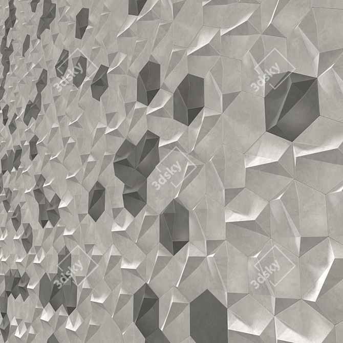 Hexagon Concrete Panel n2 3D model image 2