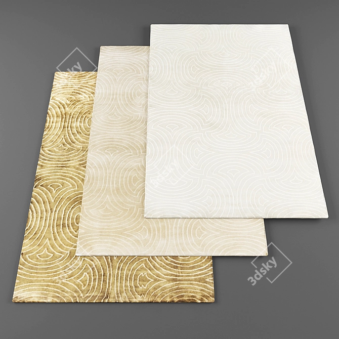 High-Res Random Set of 4 Rugs 3D model image 1