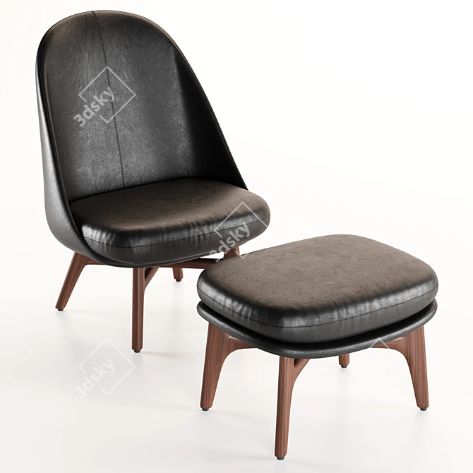 Elegant Solo Lounge Chair 3D model image 2