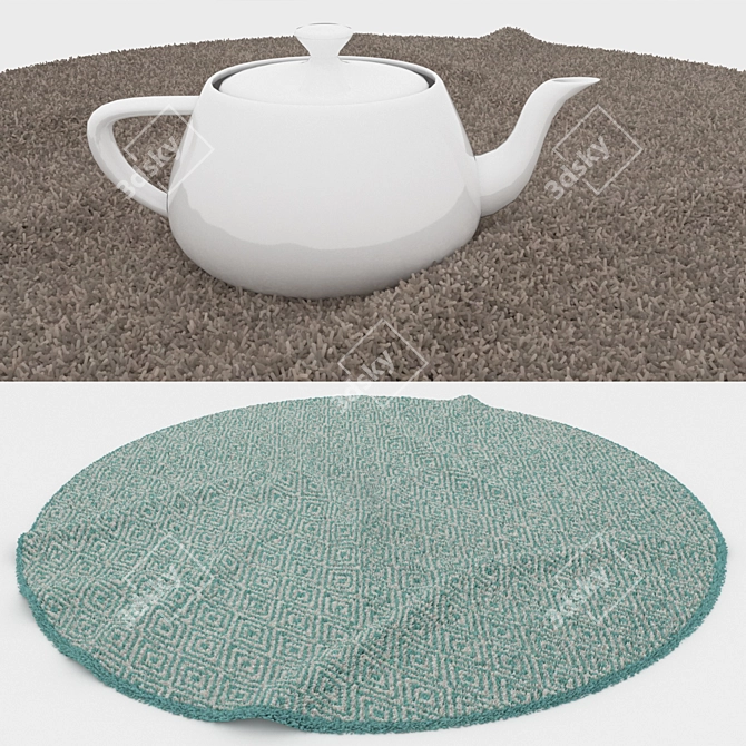 Versatile Round Carpet Set - 6 Unique Designs 3D model image 3