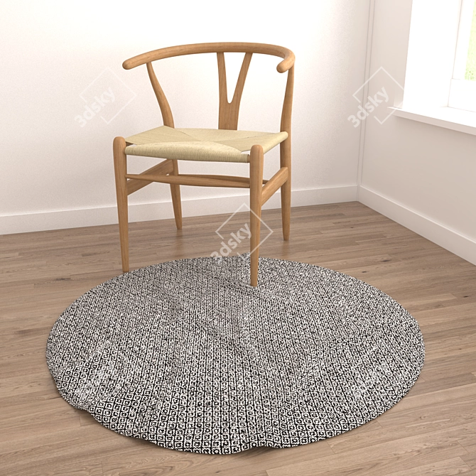 Versatile Round Carpet Set - 6 Unique Designs 3D model image 4