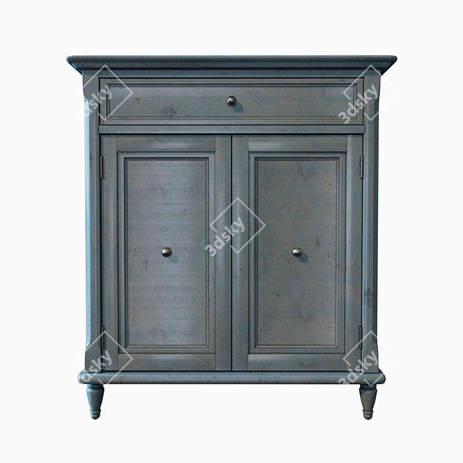 Elegant Acacia Blue Accent Cabinet: Avignon 3D model image 1