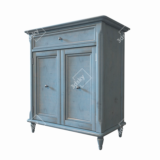 Elegant Acacia Blue Accent Cabinet: Avignon 3D model image 2