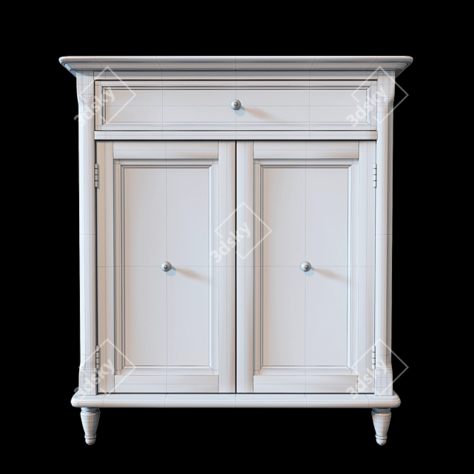 Elegant Acacia Blue Accent Cabinet: Avignon 3D model image 3