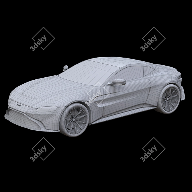 Sleek 2020 Aston Martin Vantage 3D model image 5