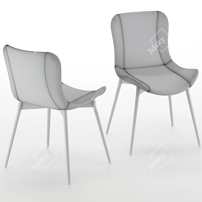 Modern Cole Dining Chairs 3D model image 5