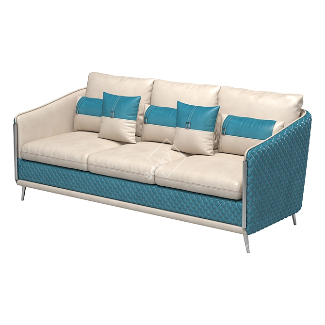 Icaro Italian Leather Sofa 3D model image 1