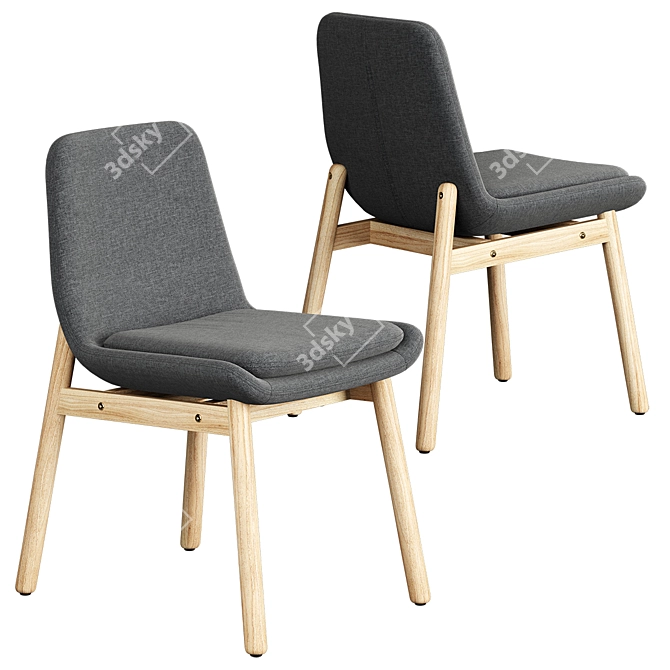 VEDBO VEDBU IKEA M Table & Chair - White Birch 3D model image 2