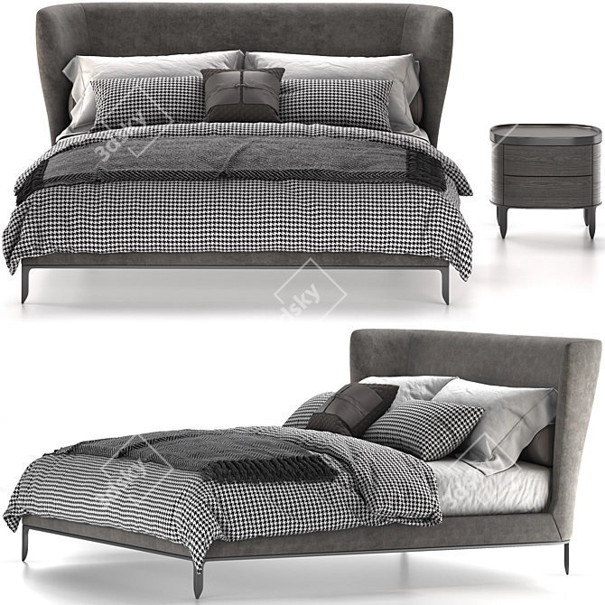 Luxurious Poliform Gentleman Bed 3D model image 1