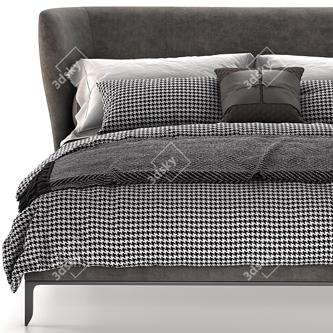 Luxurious Poliform Gentleman Bed 3D model image 2