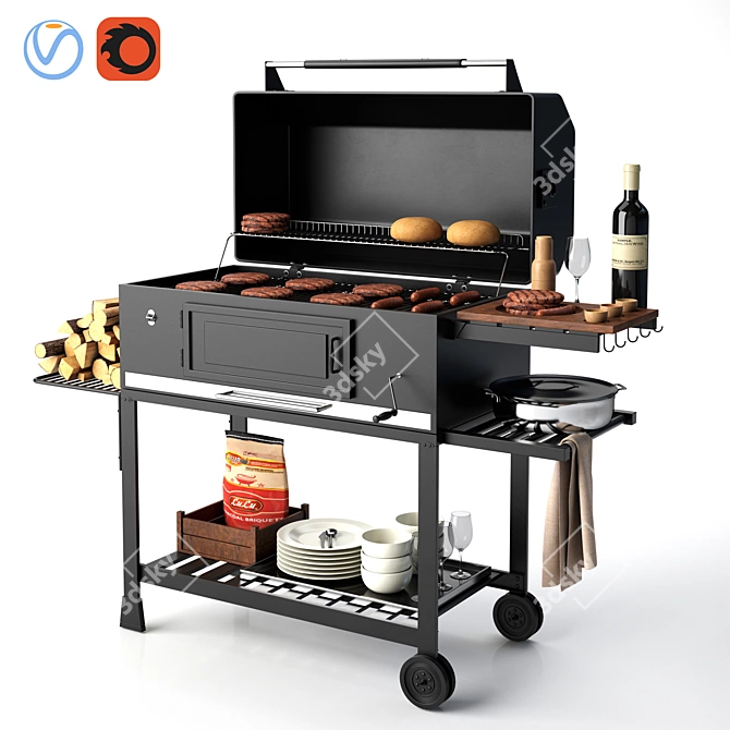 Delicious BBQ Feast Pack 3D model image 1