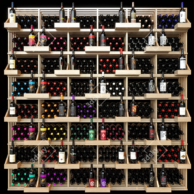 Modular Wine Shelf Rack 3D model image 2