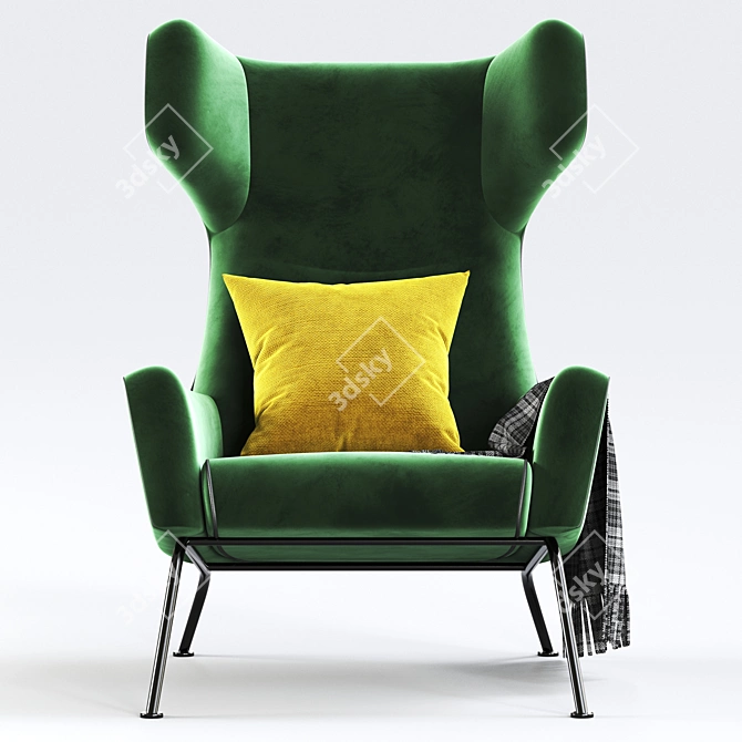 Havana Wing Chair: Stylish Comfort for Your Home 3D model image 2