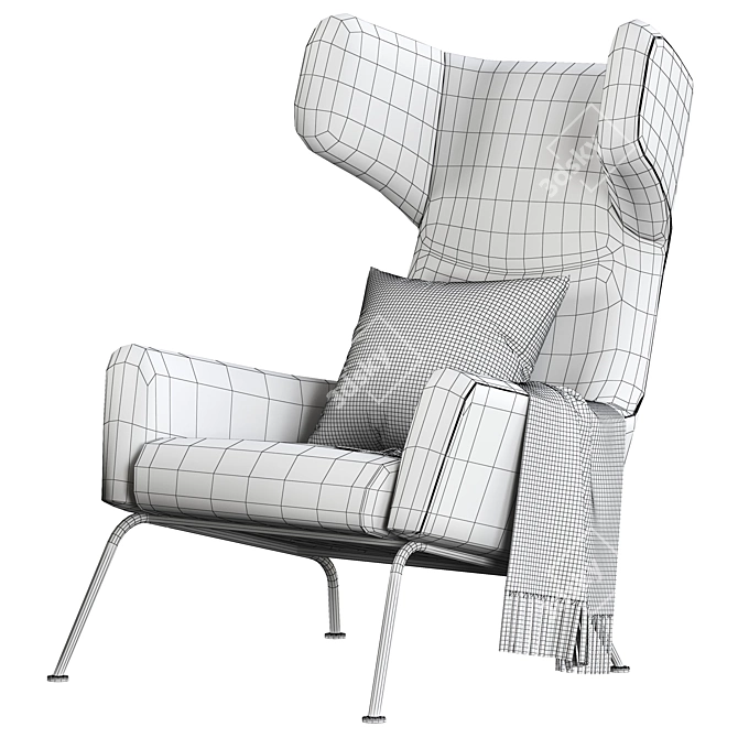 Havana Wing Chair: Stylish Comfort for Your Home 3D model image 5