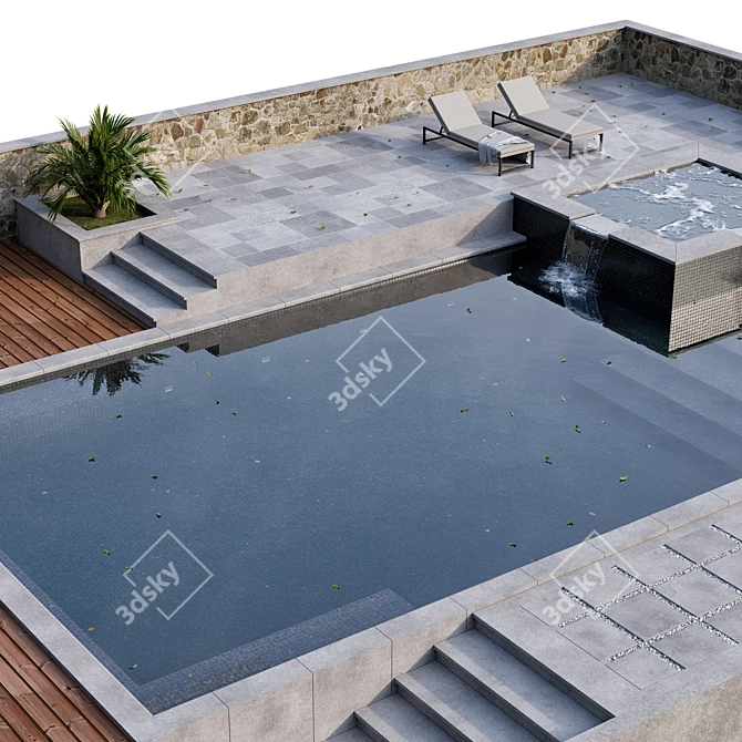 Modern Pool Design: 11m2 with V-Ray 3D model image 2