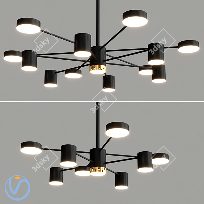 Modern Merill Pendant Lamp 104cm 3D model image 3