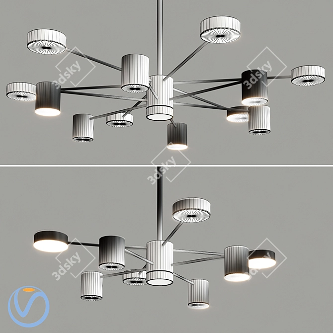 Modern Merill Pendant Lamp 104cm 3D model image 4