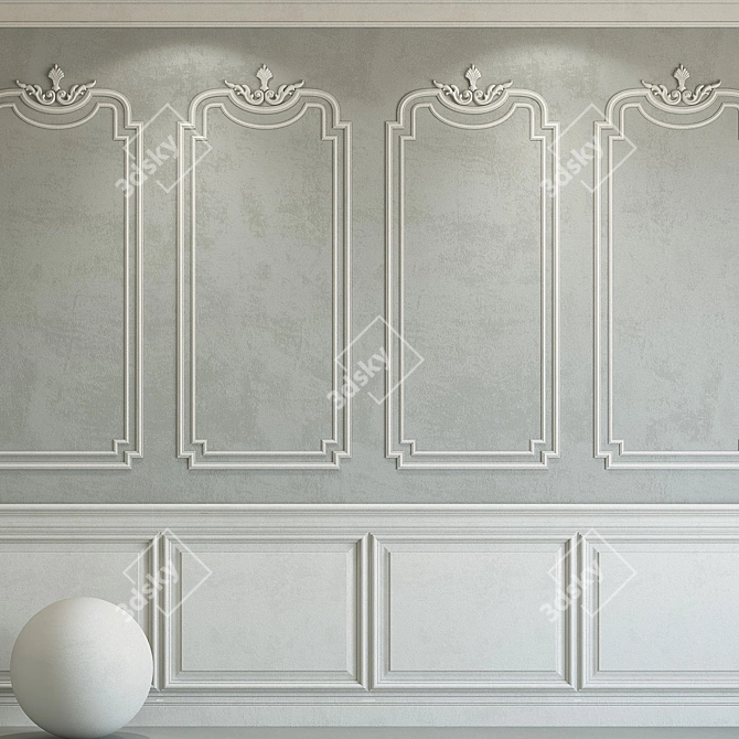 Elegant Plaster with Molding 3D model image 1