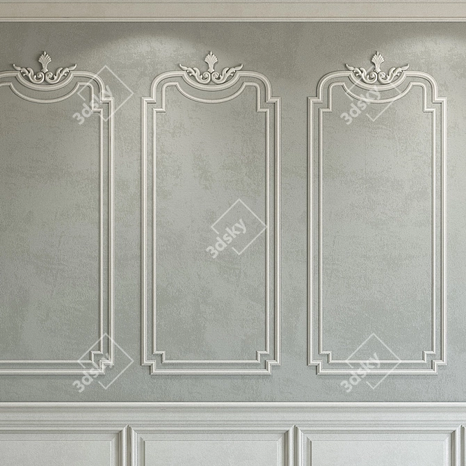 Elegant Plaster with Molding 3D model image 2