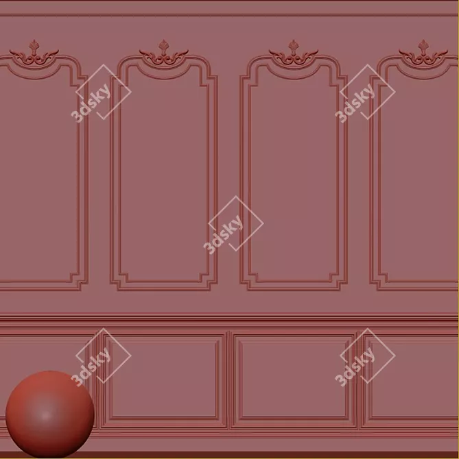 Elegant Plaster with Molding 3D model image 3