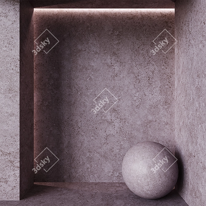 Seamless Decorative Plaster Texture 3D model image 2