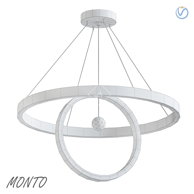 Modern Millimeter Monto Chandelier 3D model image 2