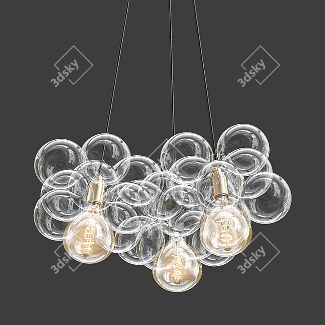 Bubble Light Chandelier - Trio 3D model image 1